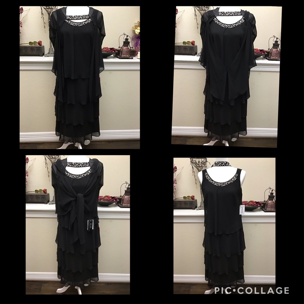 Evening Mother of Bride Party Ruffle 2 pc sz 10
